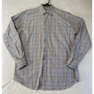 Peter Millar Shirt Mens Large Check Long Sleeve Button Down